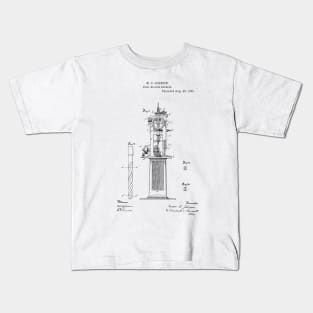 Drill Milling Machine Vintage Patent Hand Drawing Kids T-Shirt